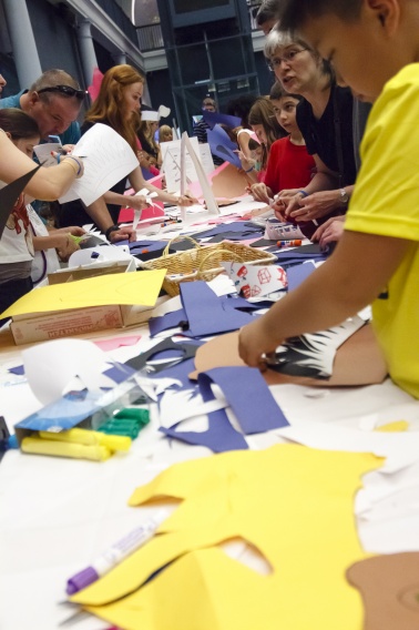 It was a colorful mess along the length of the shark table.