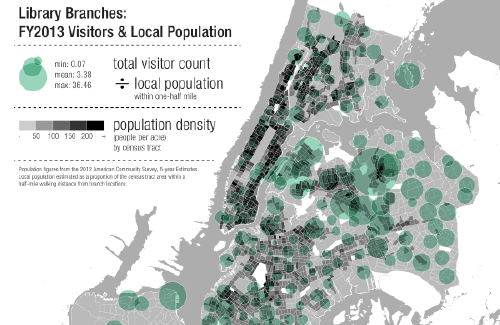 A library planning tool that cross references neighborhood data - image courtesy of the Center for an Urban Future